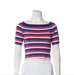 Victor Glemaud Multicolor Striped Crop Top